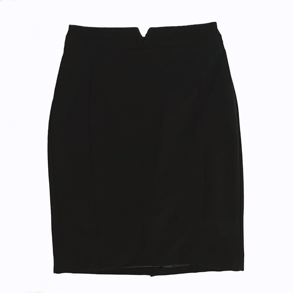 Mango Black Pencil Skirt Tailored Stretch Lined Back Slit MNG Suit Office Career